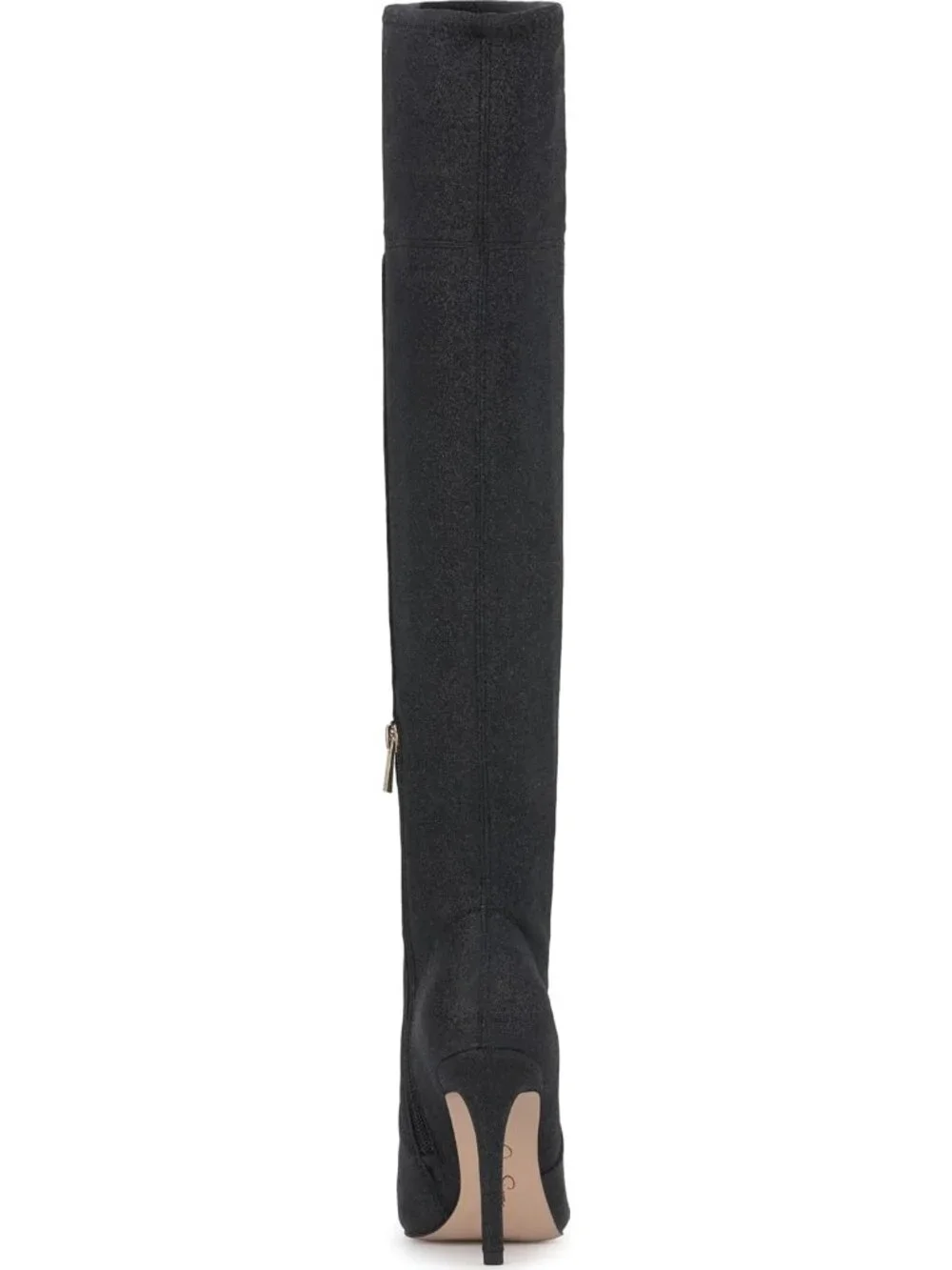 Women's Black Glitter Stretch Over-the-Knee Thigh-High Stiletto Boots